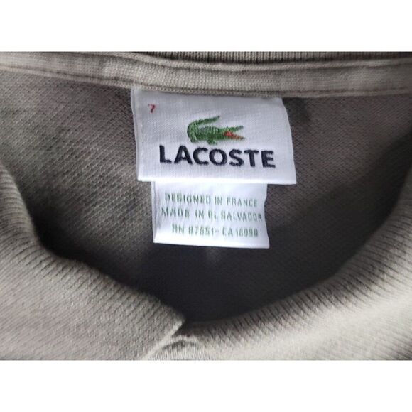Lacoste 5191L Short Sleeve Polo Shirt‎ Brown Mens Sz 7 US Sz XXL Preppy Designer - Picture 5 of 8